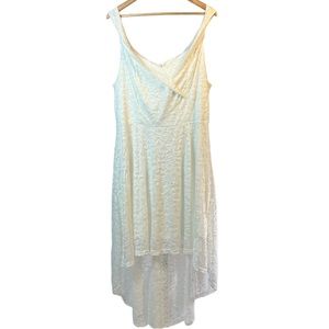 HomRain Elegant Floral Lace Off-Shoulder White Dress Size 4XL